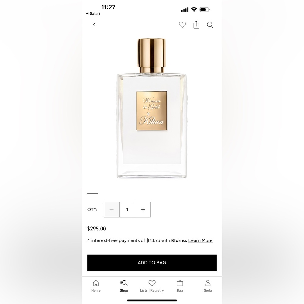 Killian woman in gold perfume